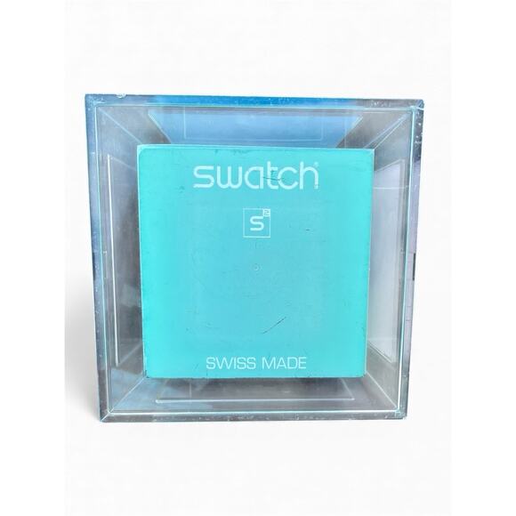 2002 Swatch Square Watch Encrissima Subn103 Acrylic Display Case New Old Stock - Picture 12 of 13